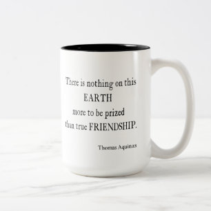 Vintage Aquinas Friendship Inspirational Quote Two-Tone Coffee Mug