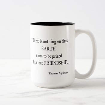 Vintage Aquinas Friendship Inspirational Quote Two-tone Coffee Mug by Coolvintagequotes at Zazzle