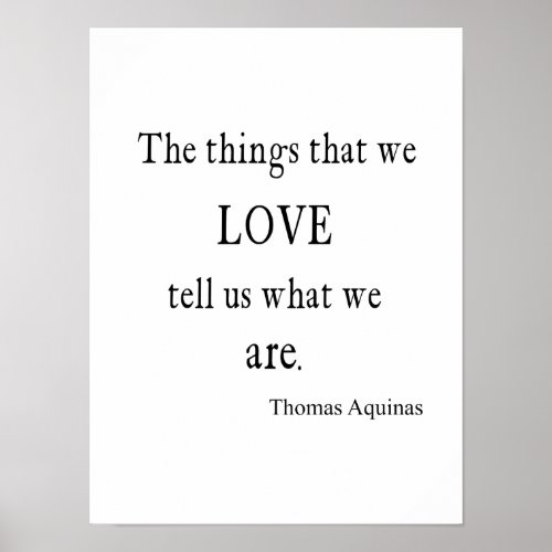 Vintage Aquinas Love Inspirational Quote  Quotes Poster