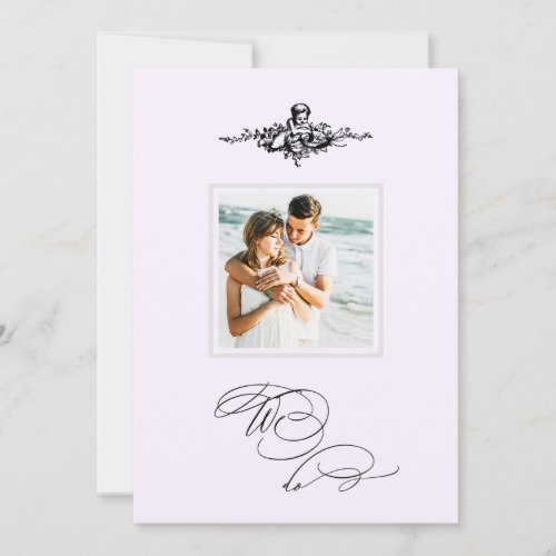  Vintage AR6 Cherub PHOTO QR RSVP Wedding Invitation