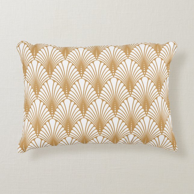 Vintage Arabesque Geometric Seamless Pattern Accent Pillow (Front)