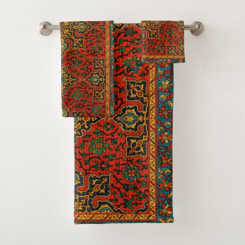 Vintage Arabian Carpet Print Bath Towel Set