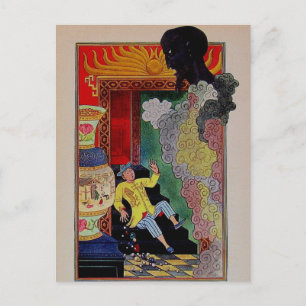 Vintage Arabian Nights Aladdin and the Genie Postcard