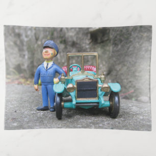 Vintage ARAL Gas Station Attendant and Model Car Trinket Tray