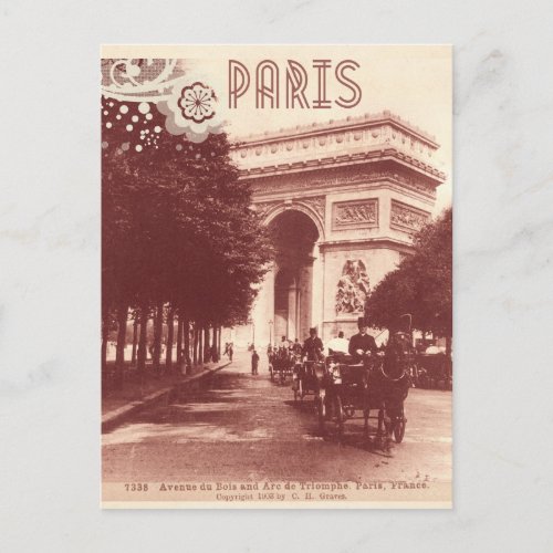 Vintage Arc De Triomphe Paris 1903 Postcard