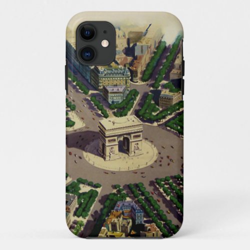 Vintage Arc de Triomphe Paris iPhone 11 Case