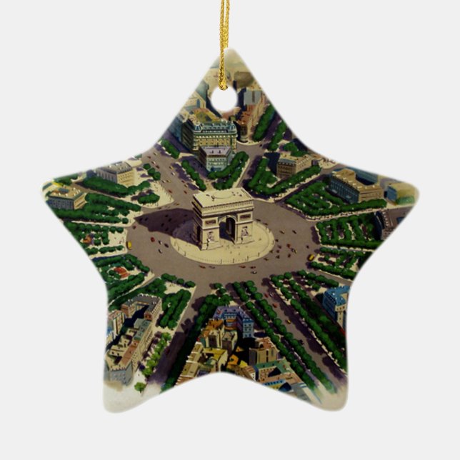 Vintage Arc de Triomphe Paris Ceramic Ornament (Front)