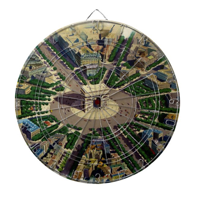 Vintage Arc de Triomphe Paris Dartboard (Front)