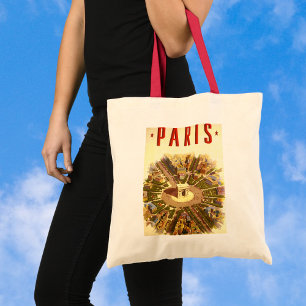 Vintage Arc de Triomphe, Paris, France Travel Art Tote Bag