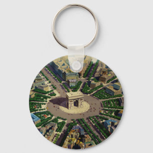Vintage Arc de Triomphe Paris Keychain