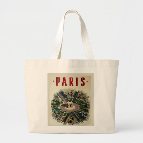Vintage Arc de Triomphe Paris Large Tote Bag