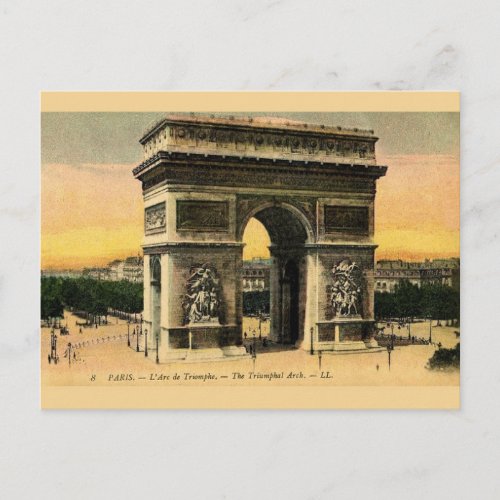 Vintage Arc De Triomphe Post Card
