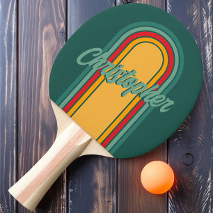 Vintage Arch Green Loop with Name Ping Pong Paddle