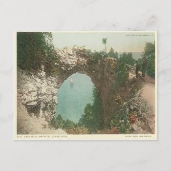 Vintage Arch Rock Mackinac Island Michigan Postcard by thedustyattic at Zazzle