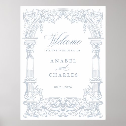 Vintage Arch Vines Frame Wedding Welcome Poster