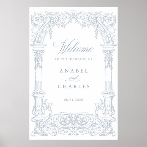 Vintage Arch Vines Frame Wedding Welcome Poster