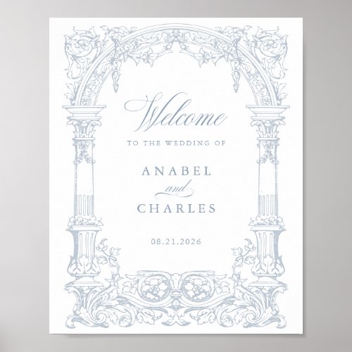 Vintage Arch Vines Frame Wedding Welcome Poster