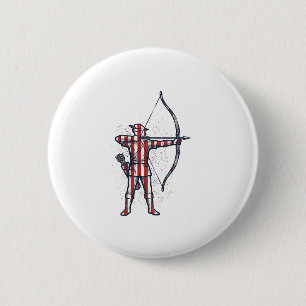 Vintage Archer American Flag Bow Hunting Shirt_1 Button
