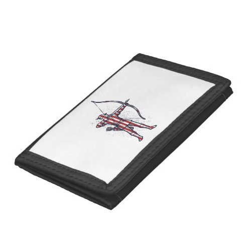 Vintage Archer American Flag Bow Hunting Shirt_1 Trifold Wallet