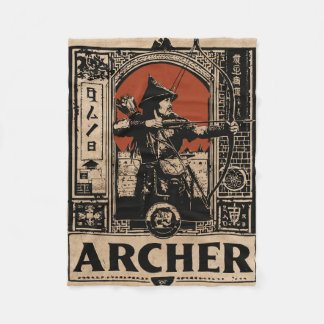 Vintage Archer Art | Wabi Sabi Ornate Design Fleece Blanket