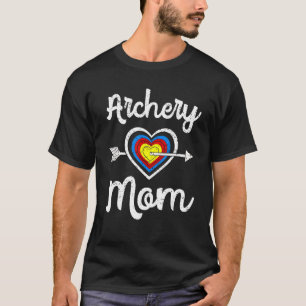 Vintage Archery Mom Heart Proud Parent Bow Arrow F T-Shirt