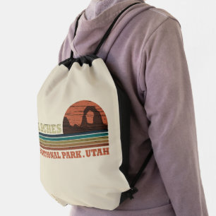 Vintage Arches National Park Moab Utah Drawstring Bag