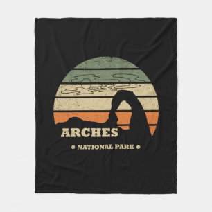 Vintage Arches National Park - Moab - Utah Fleece Blanket