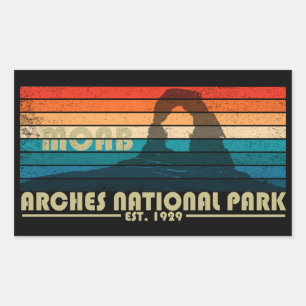 Vintage Arches National Park Moab Utah Rectangular Sticker