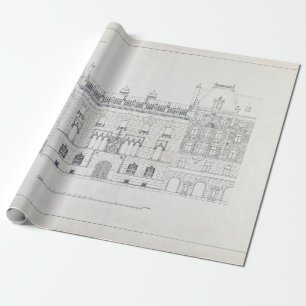 Vintage Architectural Drawings of Hallwyl House Wrapping Paper