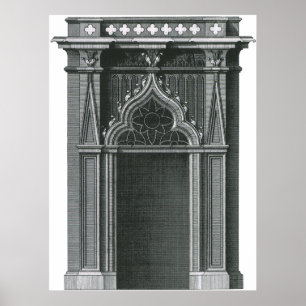 Vintage Architectural Element, Gothic Doorway Poster