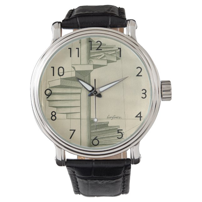 Vintage Architectural Stairs, Spiral Staircase Watch (Front)