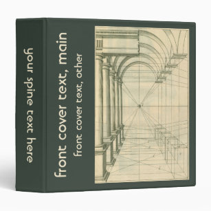 Vintage Architecture, Arches Columns Perspective 3 Ring Binder
