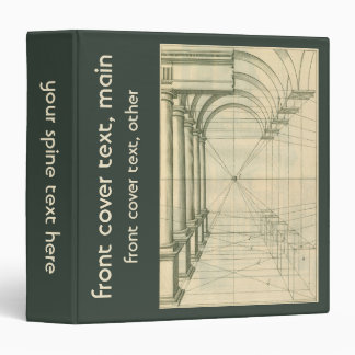 Vintage Architecture, Arches Columns Perspective 3 Ring Binder
