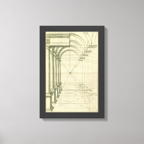 Vintage Architecture Arches Columns Perspective Canvas Print