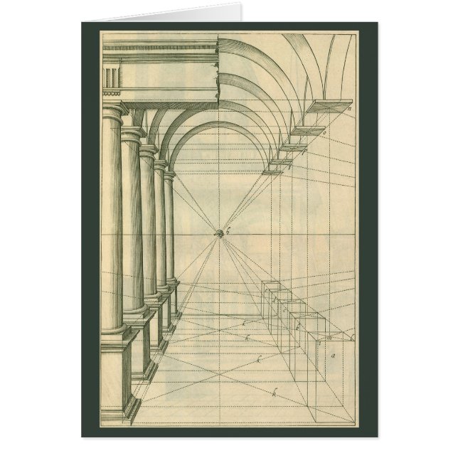 Vintage Architecture, Arches Columns Perspective Cards (Front)