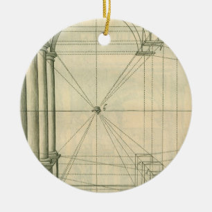 Vintage Architecture, Arches Columns Perspective Ceramic Ornament