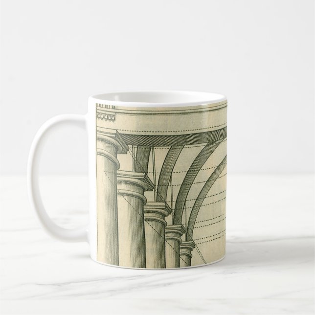 Vintage Architecture, Arches Columns Perspective Coffee Mug (Left)