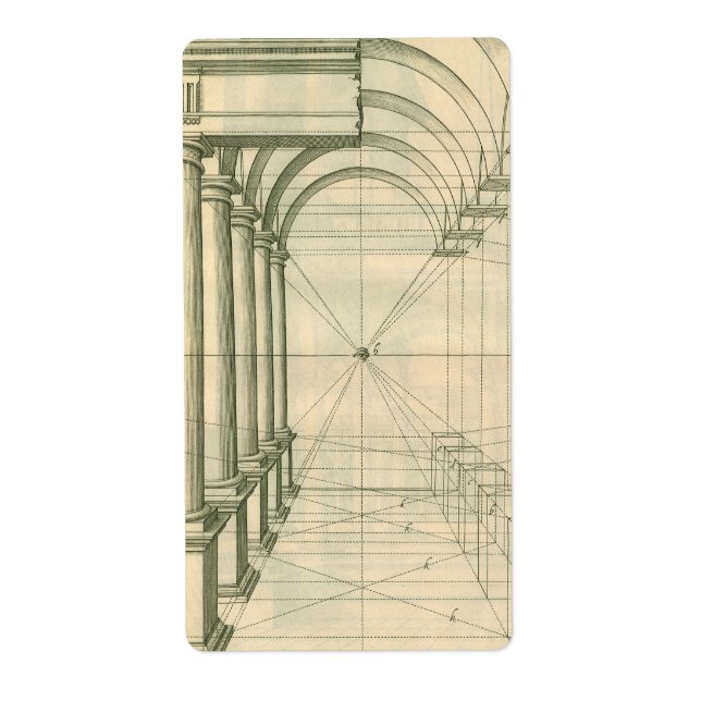 Vintage Architecture, Arches Columns Perspective Label (Front)
