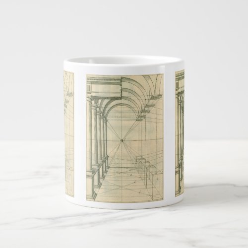 Vintage Architecture Arches Columns Perspective Large Coffee Mug