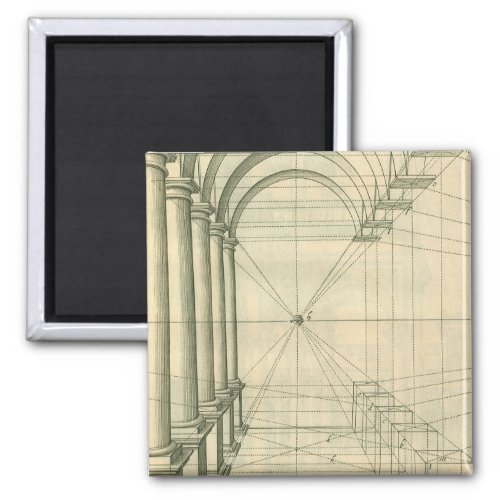 Vintage Architecture Arches Columns Perspective Magnet