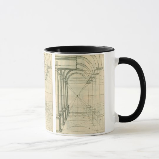 Vintage Architecture, Arches Columns Perspective Mug