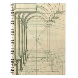 Vintage Architecture, Arches Columns Perspective Notebook