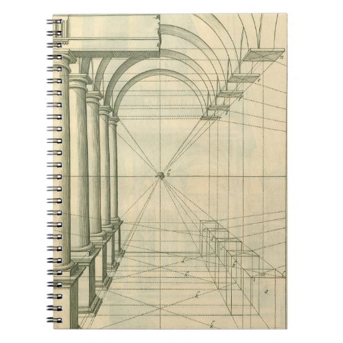 Vintage Architecture Arches Columns Perspective Notebook