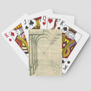 Vintage Architecture, Arches Columns Perspective Poker Cards