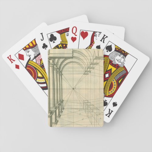 Vintage Architecture Arches Columns Perspective Poker Cards