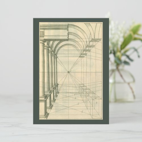 Vintage Architecture, Columns Arches Perspective Cards