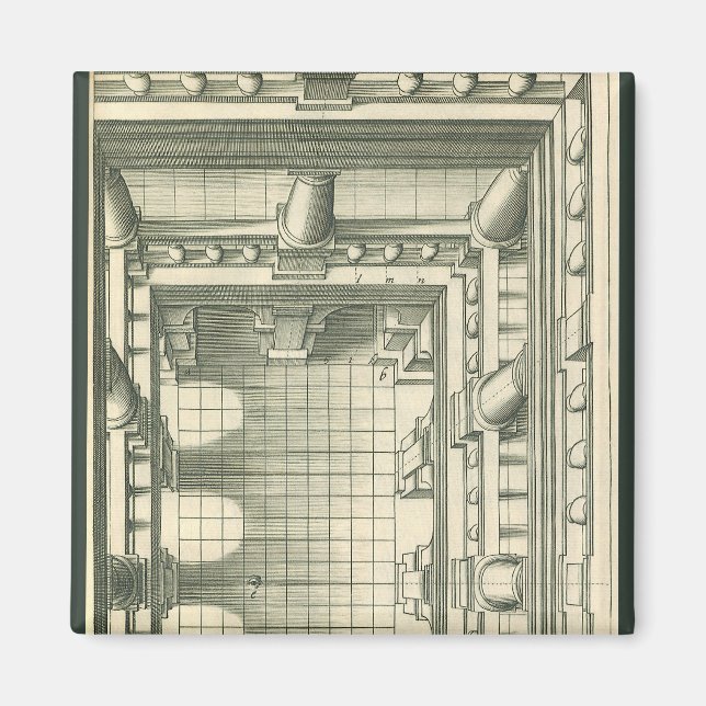 Vintage Architecture, Atrium Courtyard Perspective Magnet (Front)