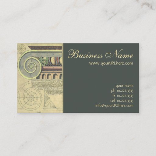 Customizable Vintage Architecture; Capital Volute by Vignola Business Card