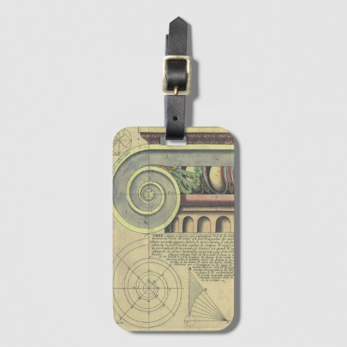 Vintage Architecture Capital Volute by Vignola Luggage Tag