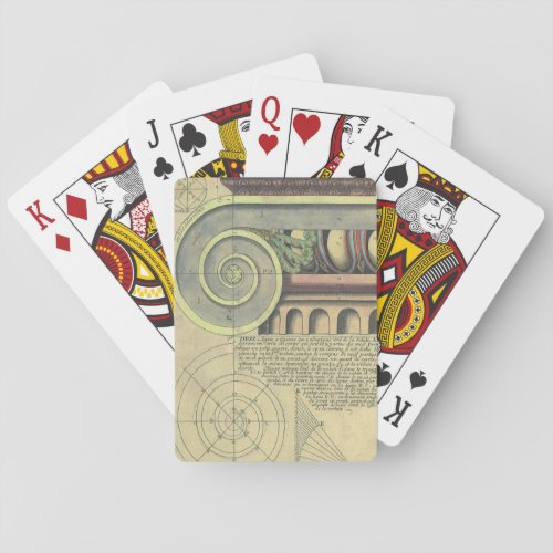 Vintage Architecture Capital Volute by Vignola Playing Cards